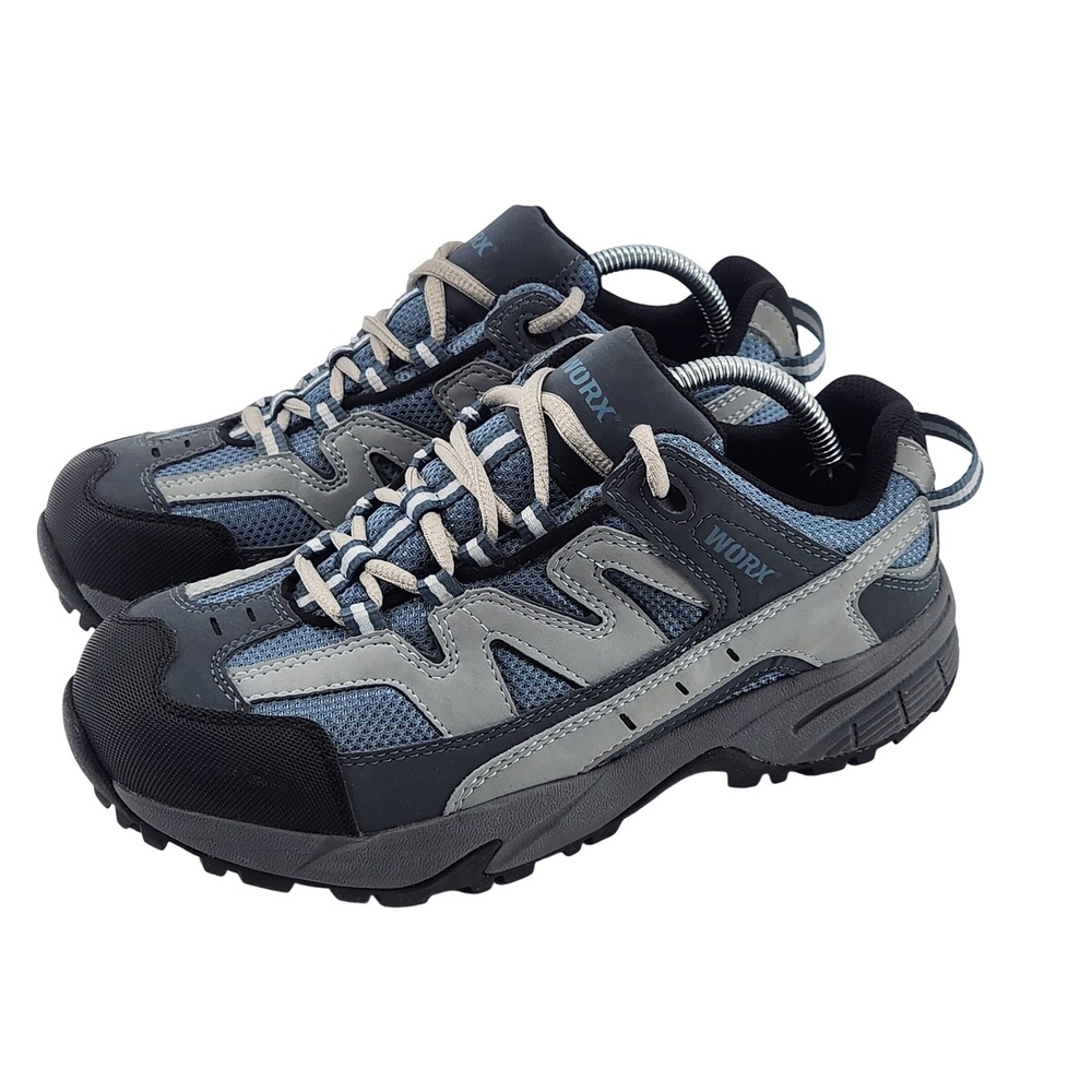 WORX Red Wing 5108 Carbide Steel Toe Work Shoes Womens 7W Blue Gray ASTM